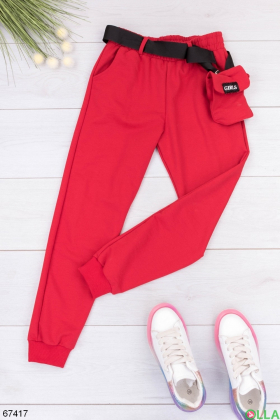 Жіночі спортивні червоні штани