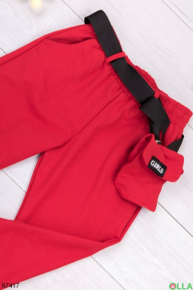 Women's red sports trousers