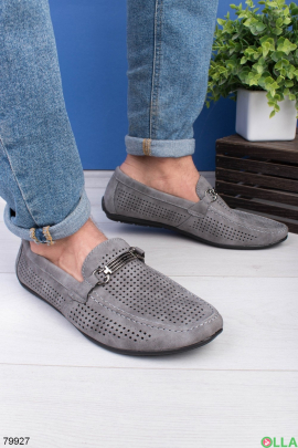Men's gray shoes made of eco-leather