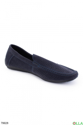 Men's dark blue shoes made of eco-leather