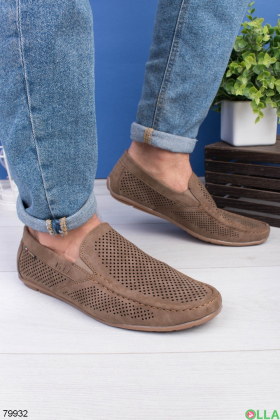 Чоловічі коричневі туфлі з еко-шкіри