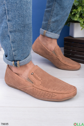 Men's beige eco-leather shoes