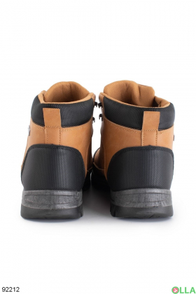 Чоловічі зимові двоколірні черевики з еко-шкіри
