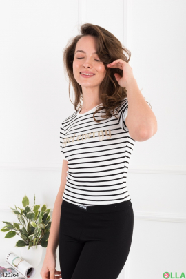 Women's white striped top