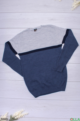 Мужской сине-серый свитер