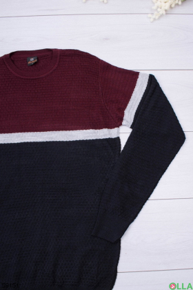 Мужской черно-бордовый свитер