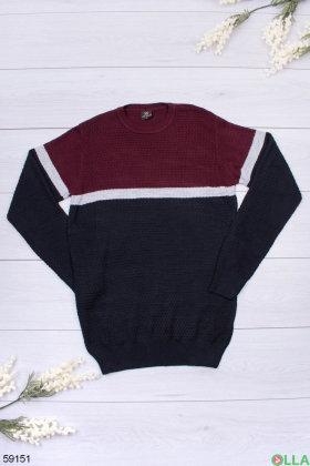 Мужской черно-бордовый свитер