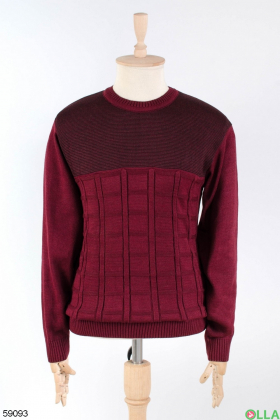 Чоловічий бордовий светр
