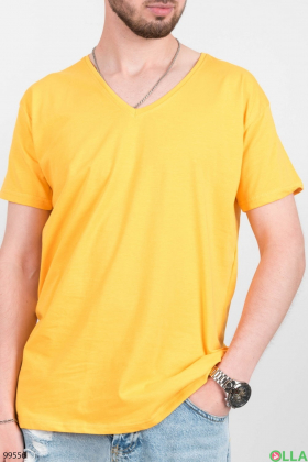 Мужская оранжевая однотонная футболка