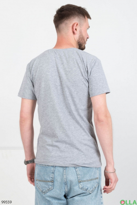 Чоловіча сіра однотонна футболка