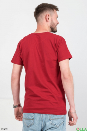 Чоловіча червона однотонна футболка