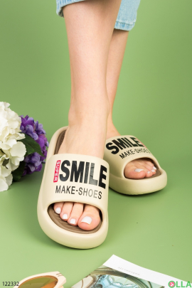 Women's light beige slippers
