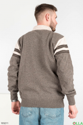 Мужской бежево-коричневый свитер
