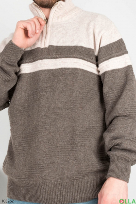 Чоловічий бежево-коричневий светр
