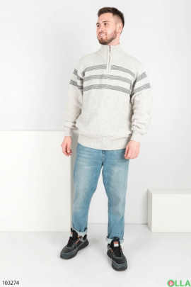Чоловічий світло-сірий светр