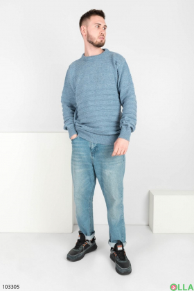 Мужской голубой свитер