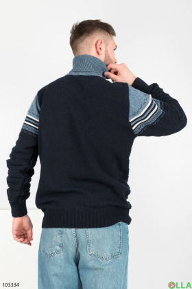 Чоловічий синій светр у смужку