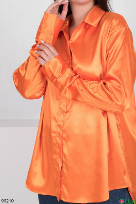 Women's satin orange shirt