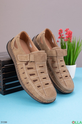 Velcro men's beige shoes
