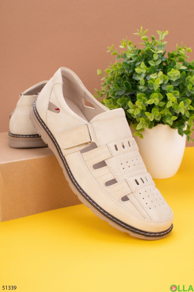 Men's white velcro shoes
