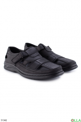 Men's black velcro shoes