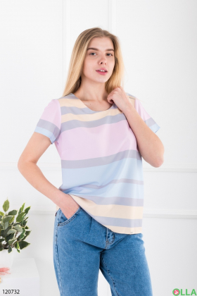 Жіноча різнокольорова футболка у смужку
