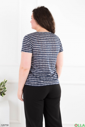 Women's dark blue striped batal T-shirt