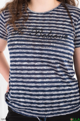 Women's dark blue striped batal T-shirt