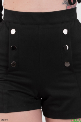 Жіночі чорні шорти з еко-замші