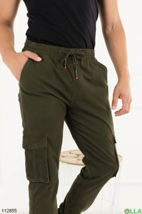 Чоловічі брюки карго кольору хакі