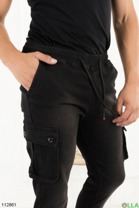Men's black batal cargo pants