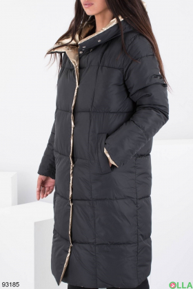 Женская зимняя куртка-трансформер золотистого цвета
