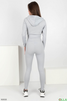 Жіночий зимовий сірий спортивний костюм