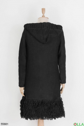 Women's black cardigan with a hood