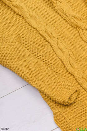 Women's yellow cardigan with a hood