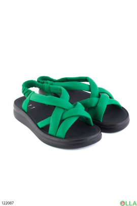 Women's green eco-leather sandals