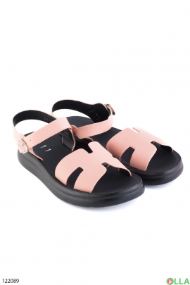 Women's pink eco-leather sandals