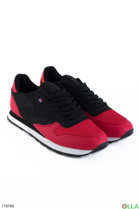 Men's black and red sneakers