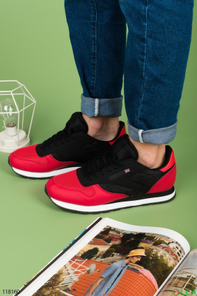 Men's black and red sneakers
