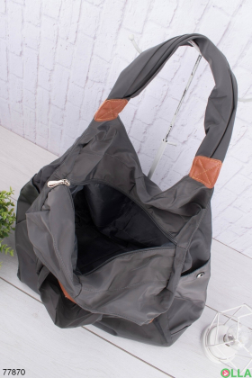 Жіноча темно-сіра спортивна сумка