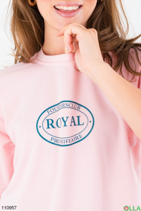 Women's pink oversized T-shirt with print