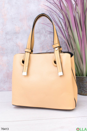 Женская желтая сумка из эко-кожи
