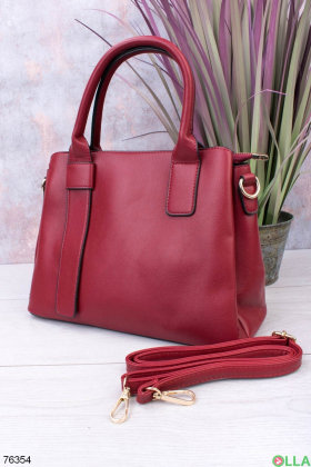 Жіноча червона сумка з еко-шкіри