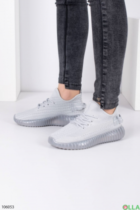 Women's gray textile sneakers