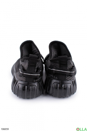 Женские черно-серые кроссовки из текстиля