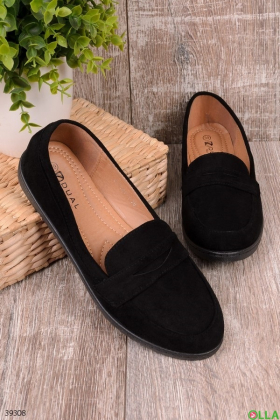 Ballet flats with eco suede upper