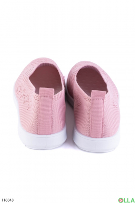 Women's pink textile sneakers