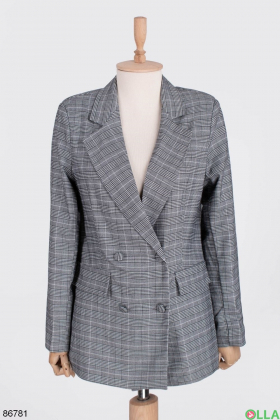Women's gray plaid jacket