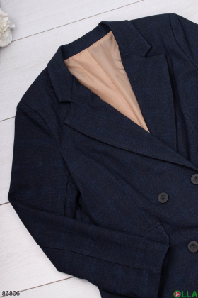 Жіночий темно-синій піджак на ґудзиках