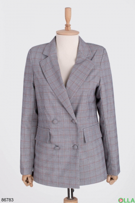 Women's gray plaid jacket